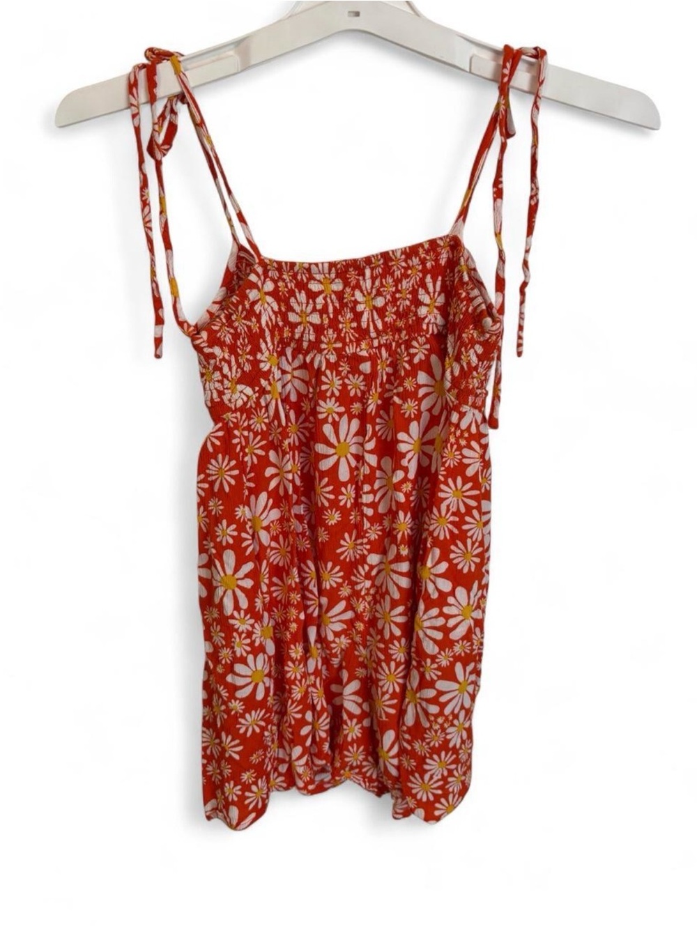 Urban Outfitters Red Daisy Tie-Shoulder Romper - Picture 4 of 5